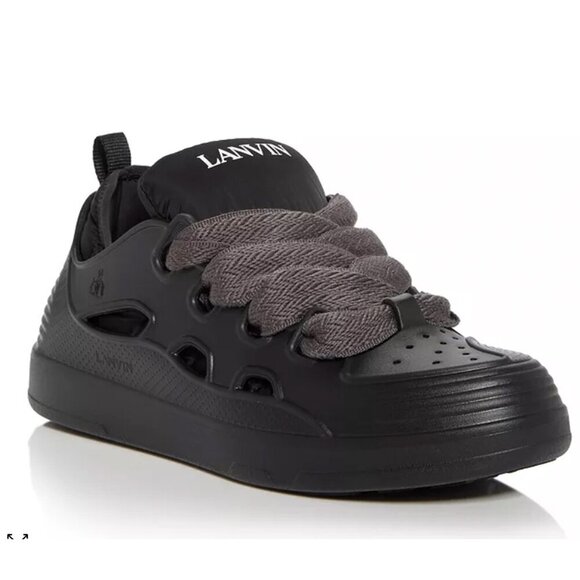 Lanvin Paris Men's Molded Rubber Curb Sneaker Shoe, Anthracite, Sizes - Picture 1 of 16